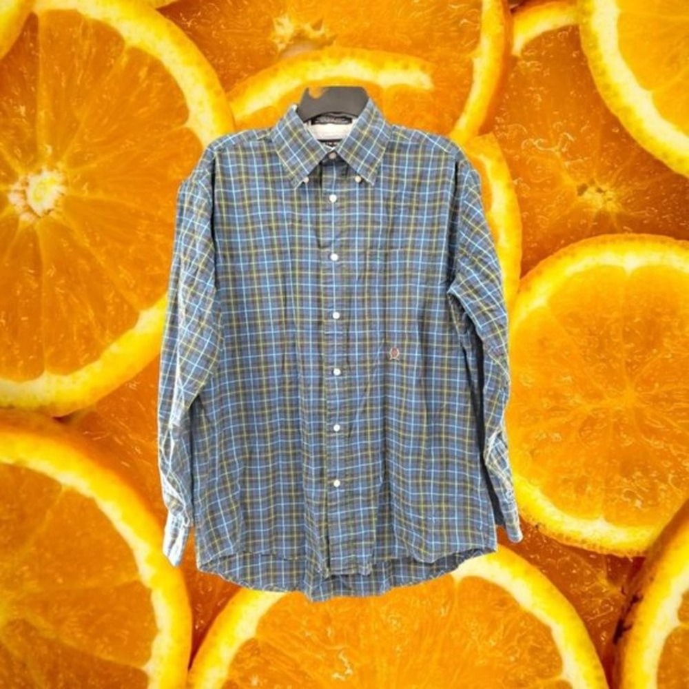 Tommy Hilfiger Plaid Shirt with‎ Embroidered Logo 100% Cotton